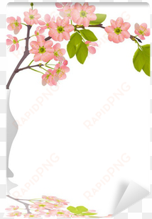 cherry blossom branch in vase with reflection wall - rosa canina