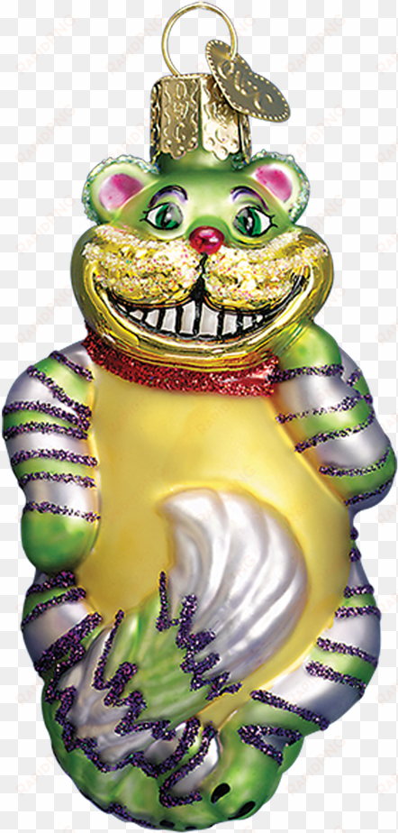Cheshire Cat Ornament - Old World Christmas Cheshire Cat Glass Blown Ornament transparent png image