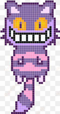 cheshire cat - pixel art chat alice au pays des merveilles