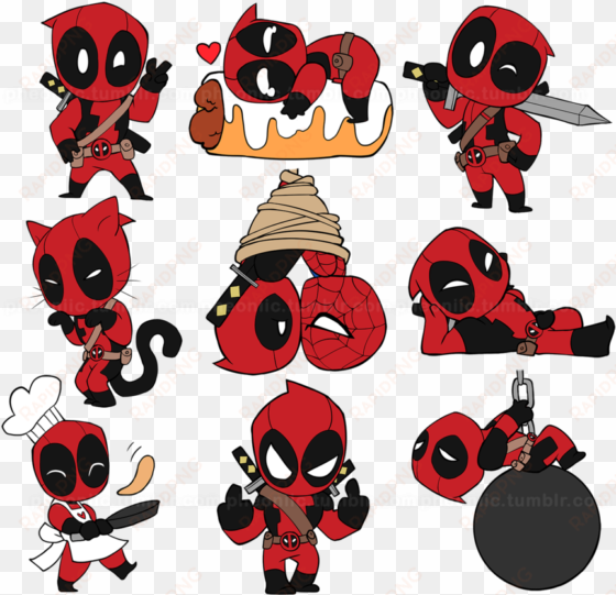 Chibi Deadpool Stickers By Pheoniic Deadpool Chibi, - Deadpool Chibi transparent png image