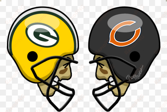 chicago bears vs green bay packers classic headbutting - green bay packers vs chicago bears cartoon