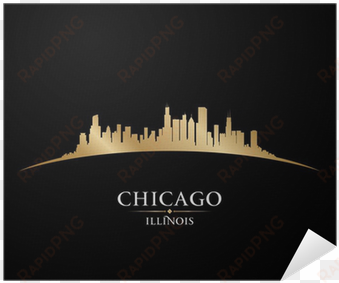 chicago illinois city skyline silhouette black background - chicago