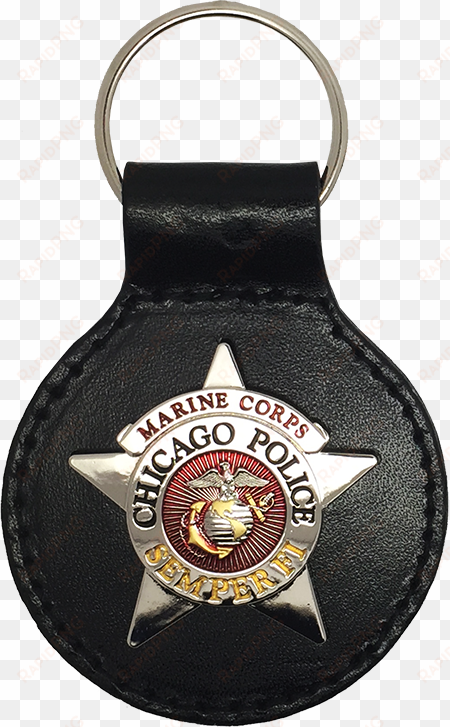 chicago police marine corps star key fob - apron