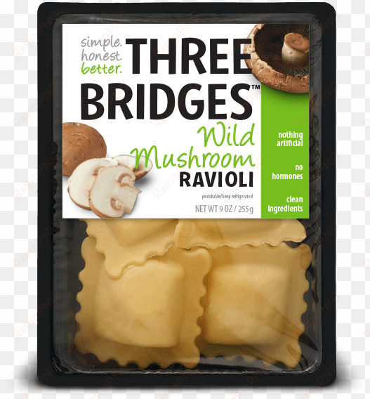 chicken and wild mushroom ravioli » three bridges wild - three bridges ravioli, organic, spinach & cheese