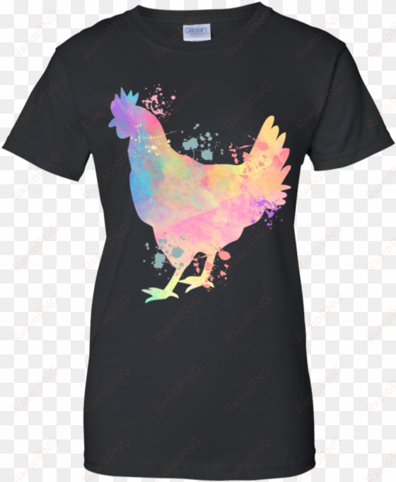 chicken watercolor splash animal lover apparel - just want to work in my garden and pet my dog t-shirt