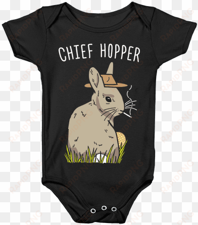 chief hopper parody baby onesy - anime baby shirts