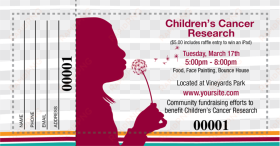 childrens cancer raffle tickets - graphic design