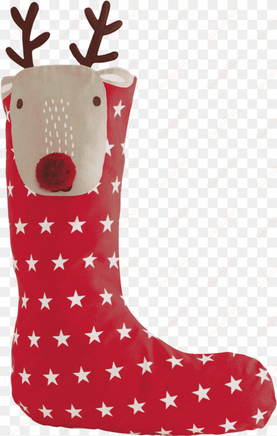child's christmas stocking, reindeer - personalised christmas stocking - jolly reindeer