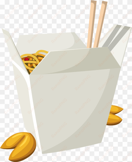 chinese food in box png vector clipart - china pack