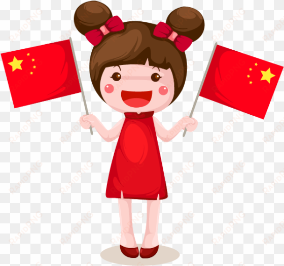 chinese kids clipart png - chinese flag cartoon png