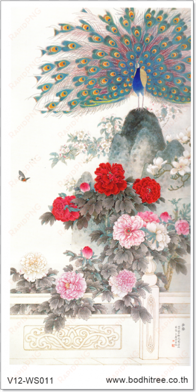 chinese painting peacock wallpaper and fabric for chinese - gongbi