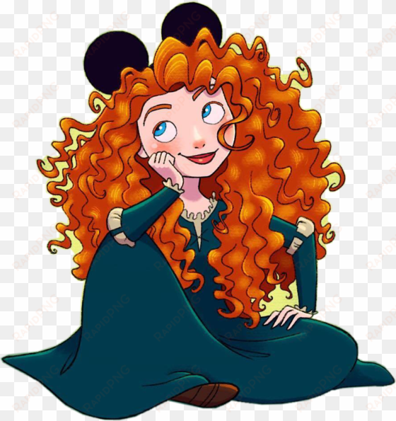 chip drawing merida image royalty free stock - disney princess wearing mickey ears