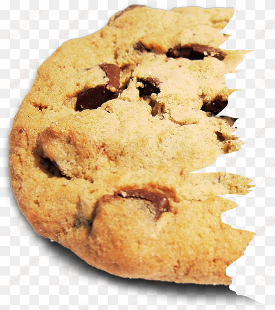 choco chip cookie half - half of a cookie