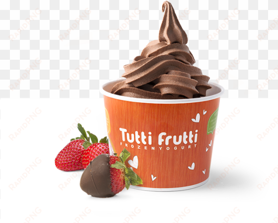 chocolate covered strawberries - tutti frutti frozen yogurt cups