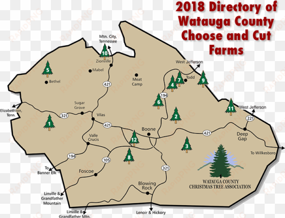 choose and cut christmas tree farms map watauga county - boone