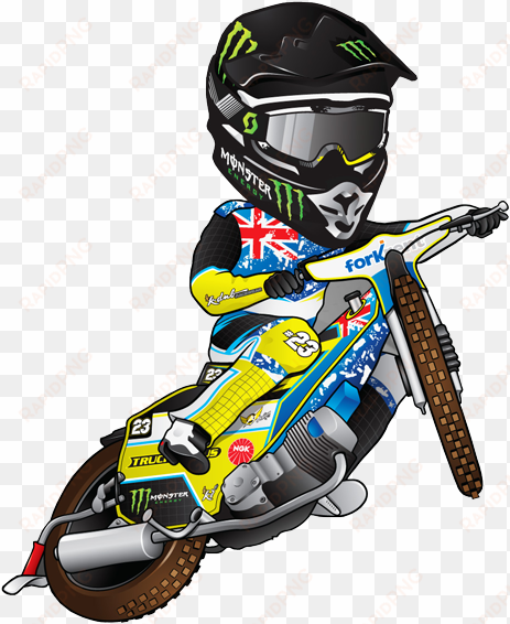 chris holder racing cartoon logo - speedway cartoon