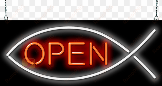 christian fish open neon sign - neon sign