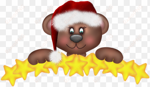 christmas bear with stars png clipart - wind