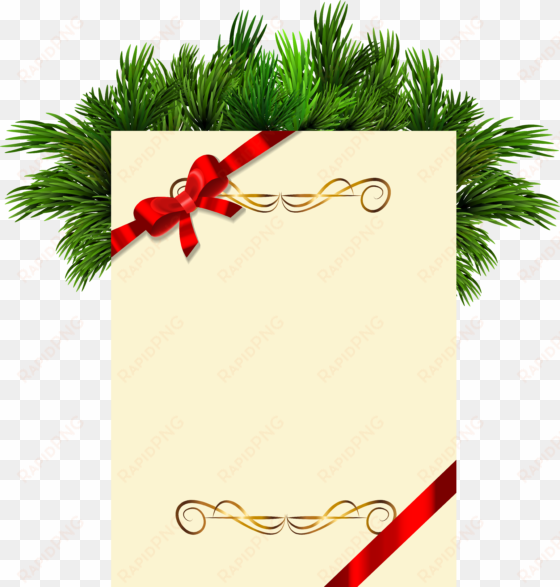 Christmas Blank With Pine Branches Png Clipart Picture - Cartão De Natal Em Png transparent png image