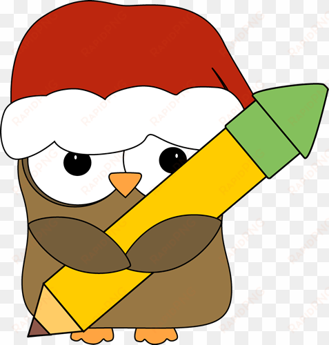 christmas clip art images holding a pencil