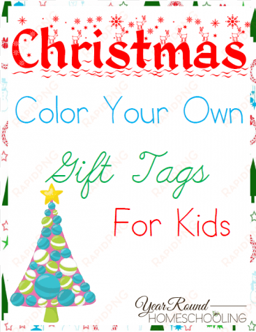 christmas color your own gift tags for kids - christmas tree