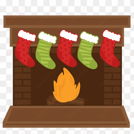 Christmas Fireplace Stockings Svg Scrapbook Shapes - Fireplace With Stockings Clipart transparent png image
