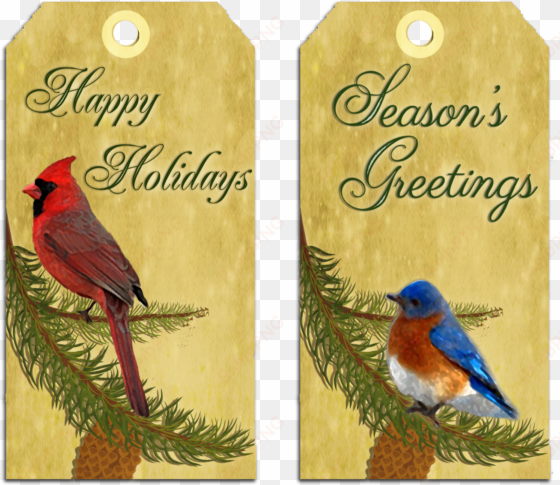 christmas gift tags cardinal bluebird - 100 holiday gift tags
