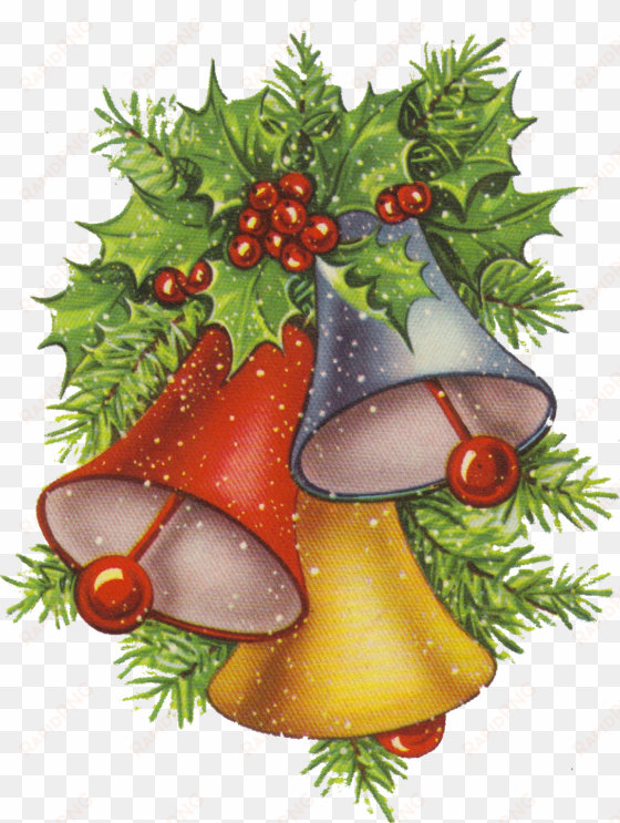 christmas holly and bells clip art - christmas graphics public domain
