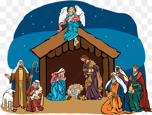 christmas nativity scene - jesus in a manger cartoon