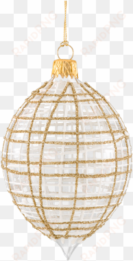 christmas ornament "onion" with glitter, gold/white - christmas day
