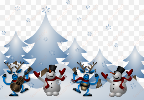 Christmas Party Night At Strathmore Hall - Snowman Deer Chirstmas Wall Calendar transparent png image