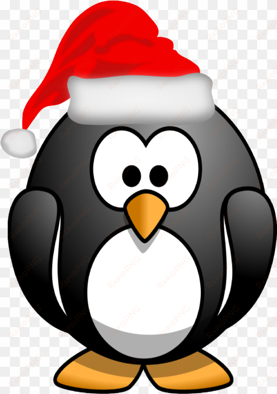 Christmas Penguin Clipart Black And White - Cartoon Penguin transparent png image