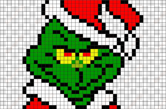 christmas pixel art grinch