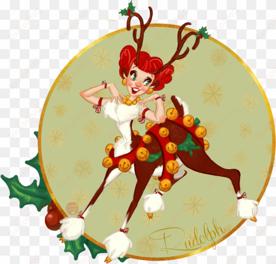 • Christmas Reindeer Santa Festive Vintage Holidays - Santa Claus's Reindeer transparent png image