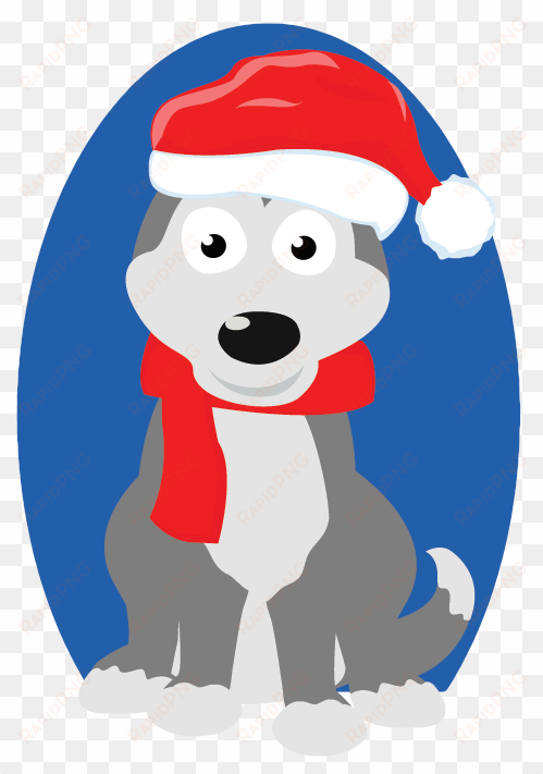 Christmas Siberian Husky - Christmas Husky Clipart transparent png image