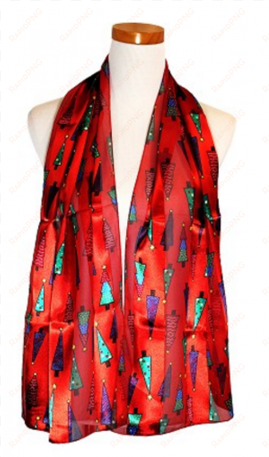 christmas tree satin scarf - christmas tree