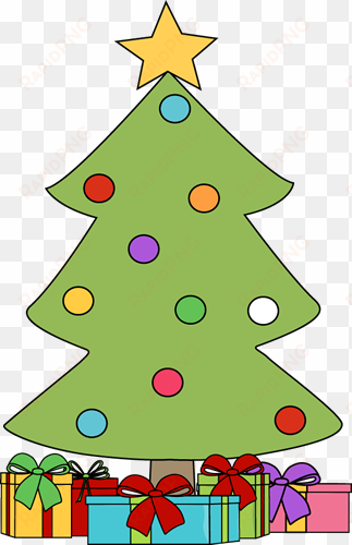 christmas tree with presents clipart - christmas tree and presents clip art