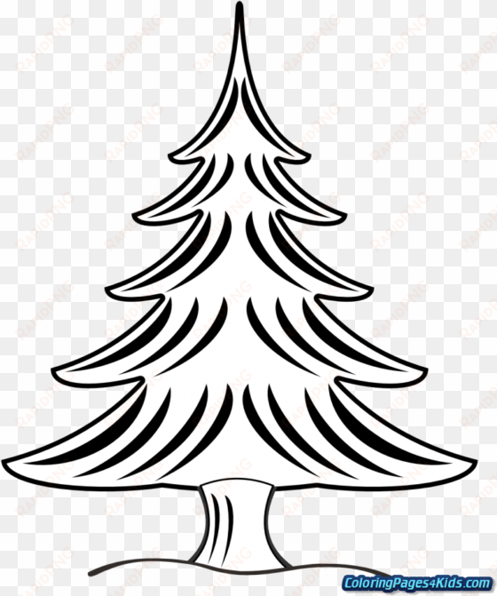 Christmas Tree With Presents Coloring Pages For Kids - Christmas Tree 4 Shower Curtain transparent png image