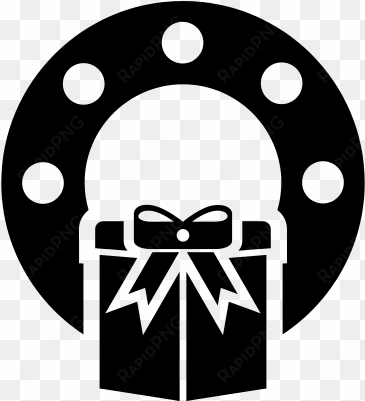 christmas wreath and gift box vector - christmas day