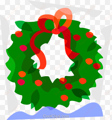 christmas wreath royalty free vector clip art illustration - tea