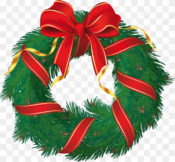 christmas wreath with red bow png clipart