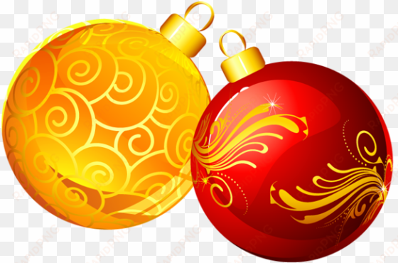 christmas yellow red ornaments png clipart - red and yellow ornaments