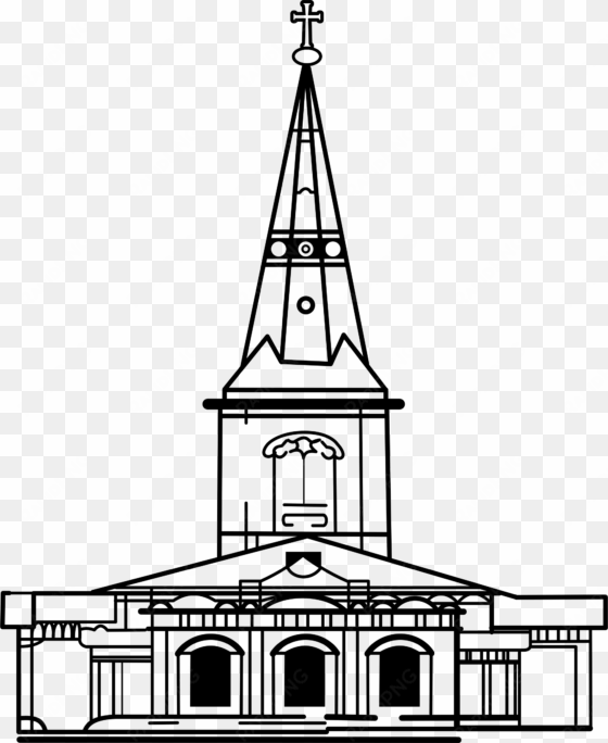 church spire png banner download - church line art