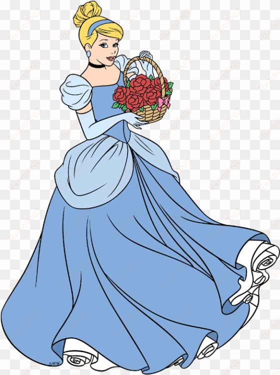 cinderella and her basket of flowers - disney cinderella flower gown