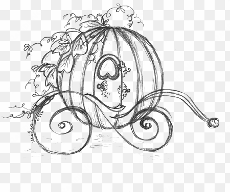 cinderella carriage drawing pumpkin sketch - cinderella pumpkin carriage sketch