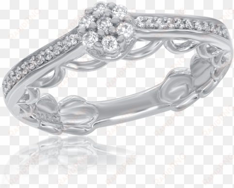 cinderella diamond promise ring with dress silhouette - enchanted disney cinderella diamond fashion ring 1/4ctw