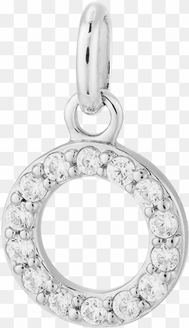 circle outline crystal charm - locket