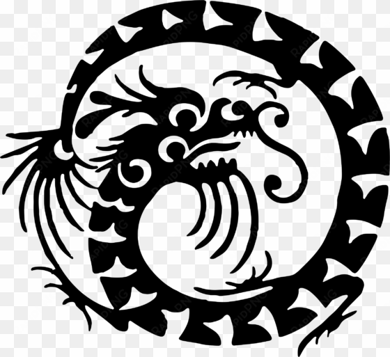 circular dragon silhouette icons png - dragon circular