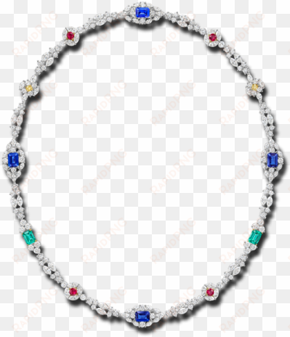 city lights by harry winston, ruby, emerald, sapphire - necklace