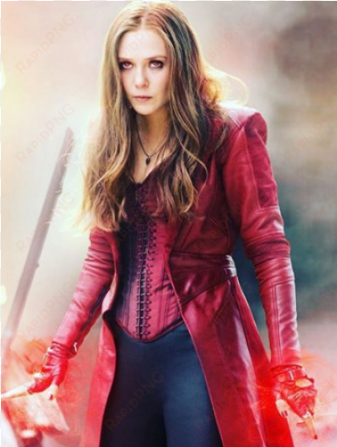 civil war scarlet witch red leather coat - scarlet witch black panther